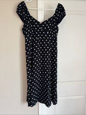 Old Navy Black and White Polka Dot Midi Dress